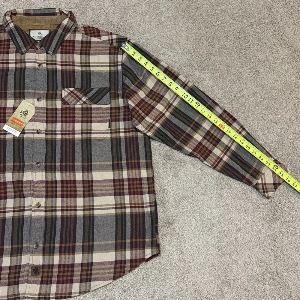 NWT Legendary Whitetails Men's Buck Camp Cedarwood Plaid Flannel Shirt Sz XL